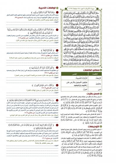 غلاف كتاب القرآن تدبر وعمل (مجزأ) - الجزء التاسع