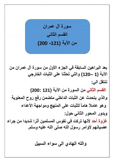 غلاف كتاب تقوية حفظ القرآن باستخدام الخرائط الذهنية والجداول الموضحة لها - سورة آل عمران (القسم الثاني)