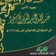 غلاف كتاب جهود الأمير عبدالله بن عبدالعزيز آل سعود في الدعوة إلى الله تعالى حتى عام 1419هـ (PDF)