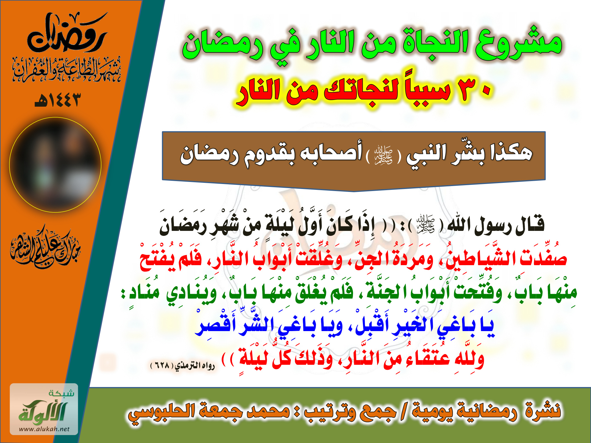 غلاف كتاب مشروع النجاة من النار في رمضان: 30 سببا لنجاتك من النار (PDF)