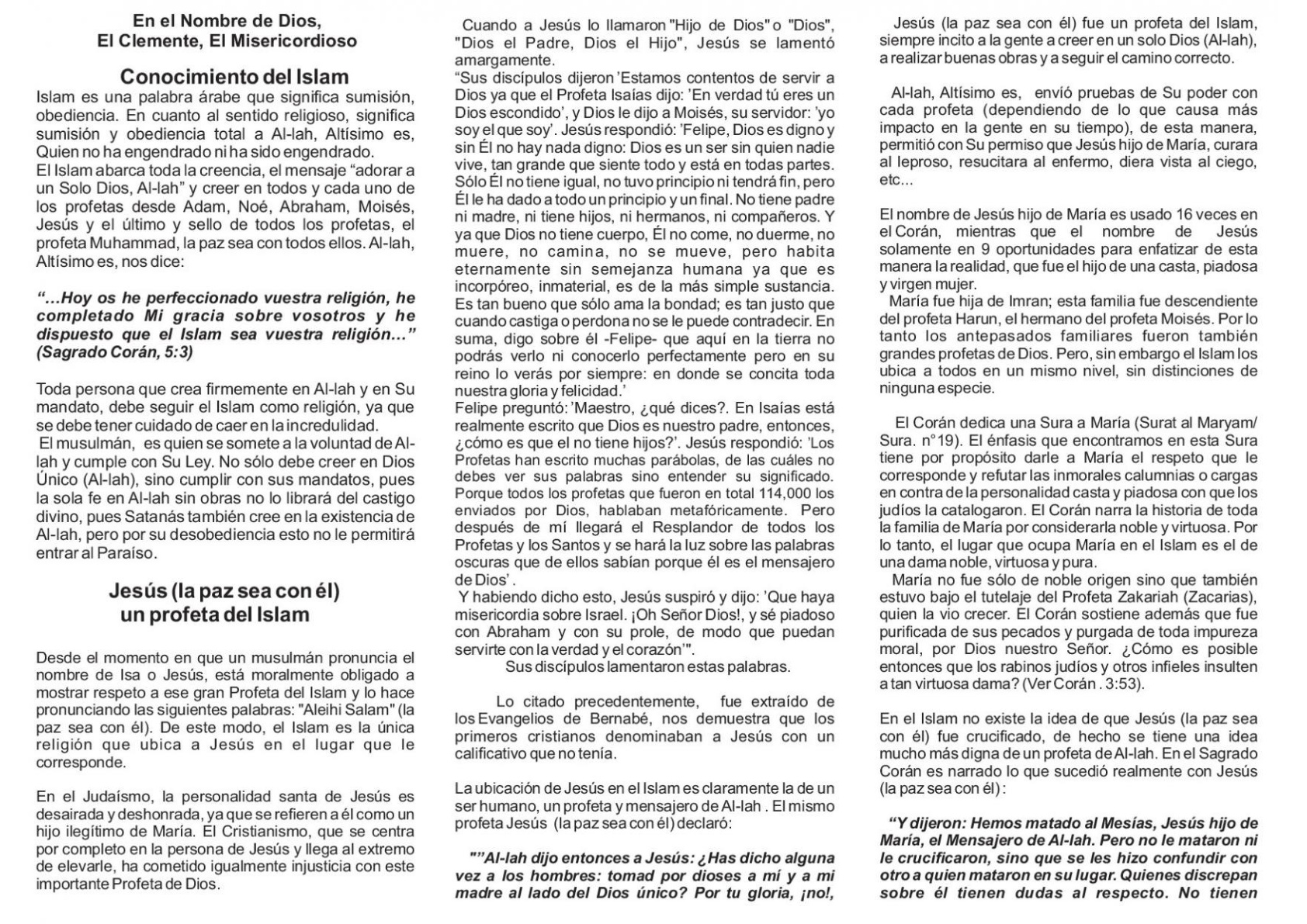 غلاف كتاب عيسى عليه السلام نبي في الإسلام Jesus un profeta del Islam (PDF)