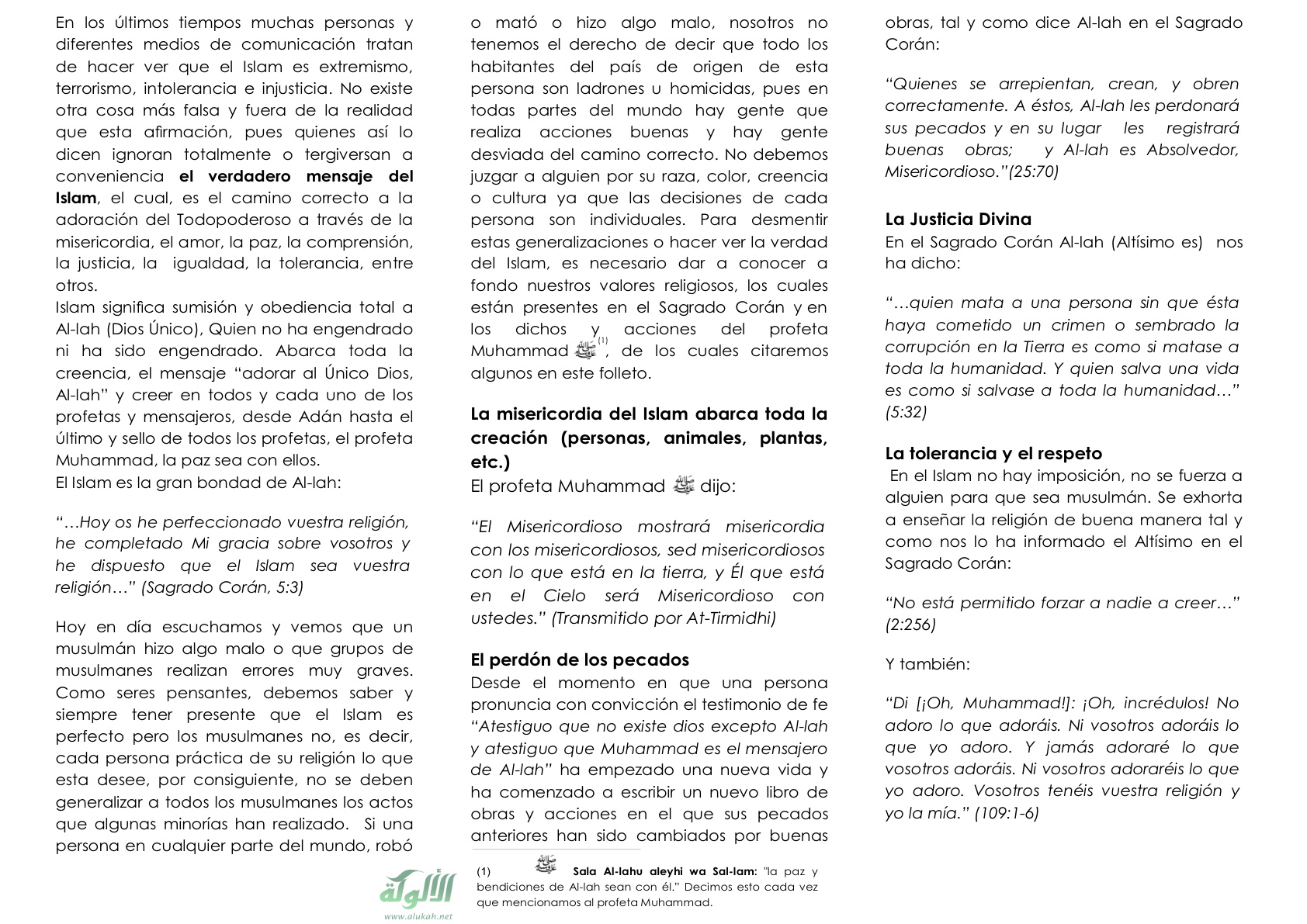 غلاف كتاب الرحمة في الاسلام La misericordia del Islam (PDF)