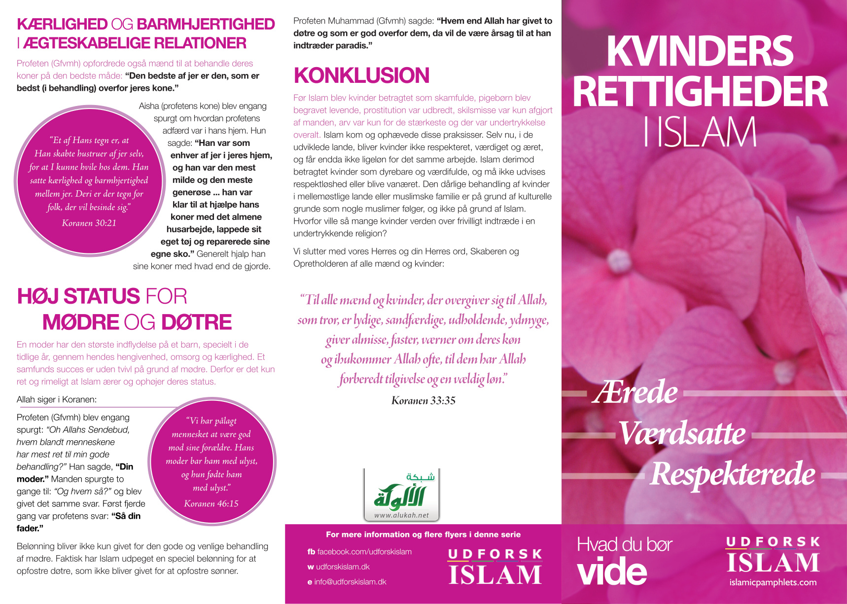 غلاف كتاب (PDF) Kvinders Rettigheder Islam
