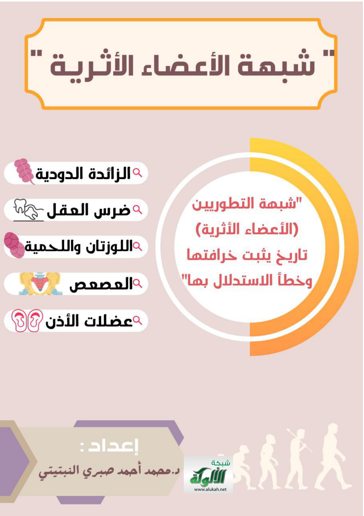 غلاف كتاب شبهة التطوريين (وجود الأعضاء الأثرية) تاريخ يثبت خرافتها وخطأ الاستدلال بها (PDF)
